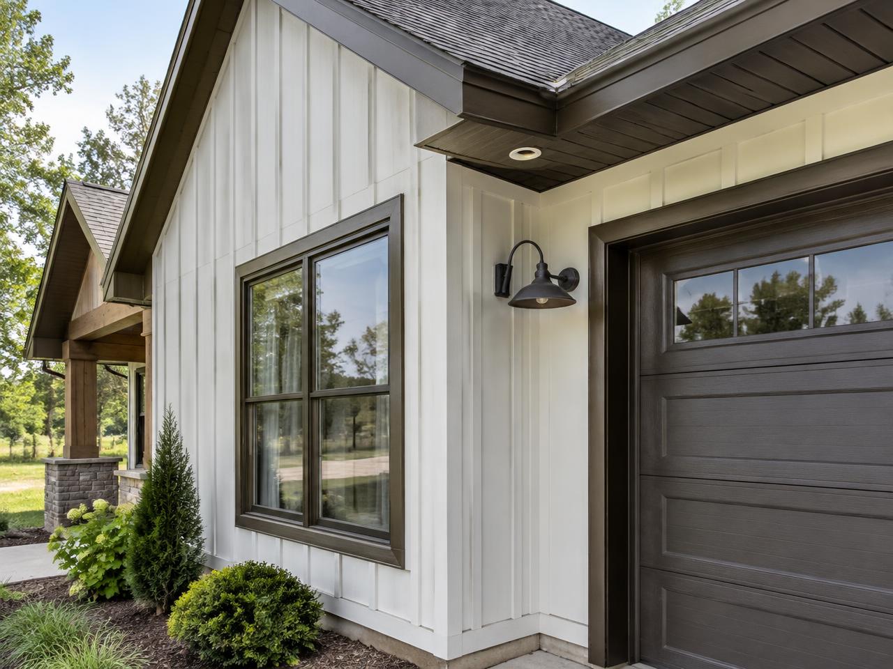Aluminum window and garage trim with new soffit